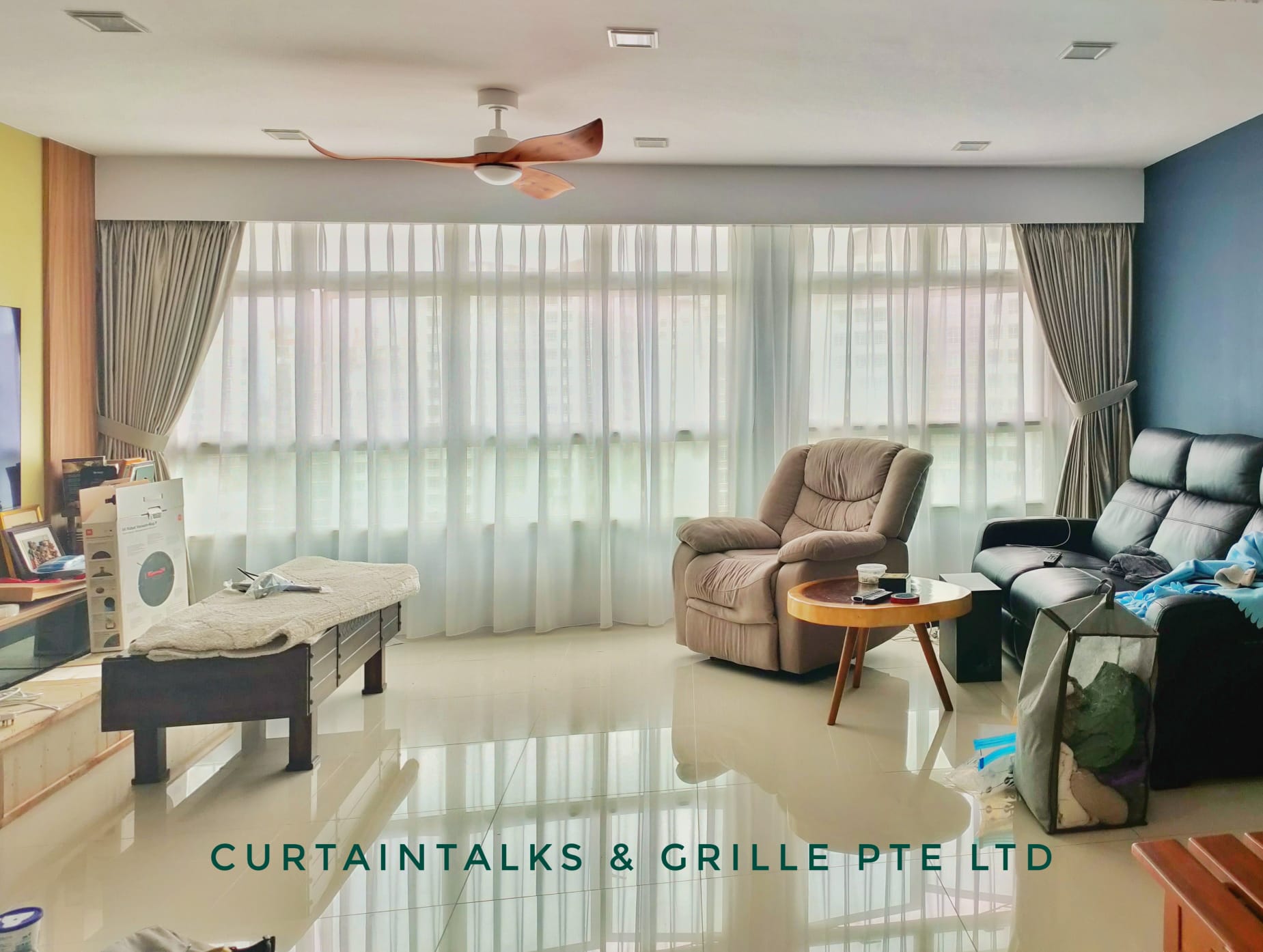 This is a Picture for Day and night curtain for Singapore HDB 5 room flat at BLK 663B Punggnol Drive